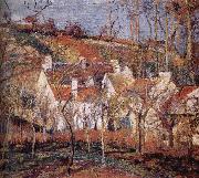 Camille Pissarro Red roof house painting